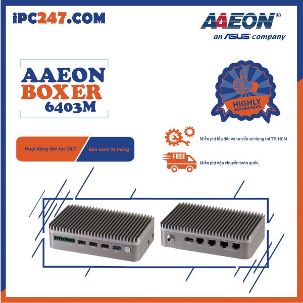 Máy tính công nghiệp không quạt Aaeon BOXER 6403M