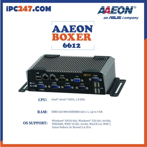 Máy tính công nghiệp không quạt Aaeon AEC-6612 Rev. B